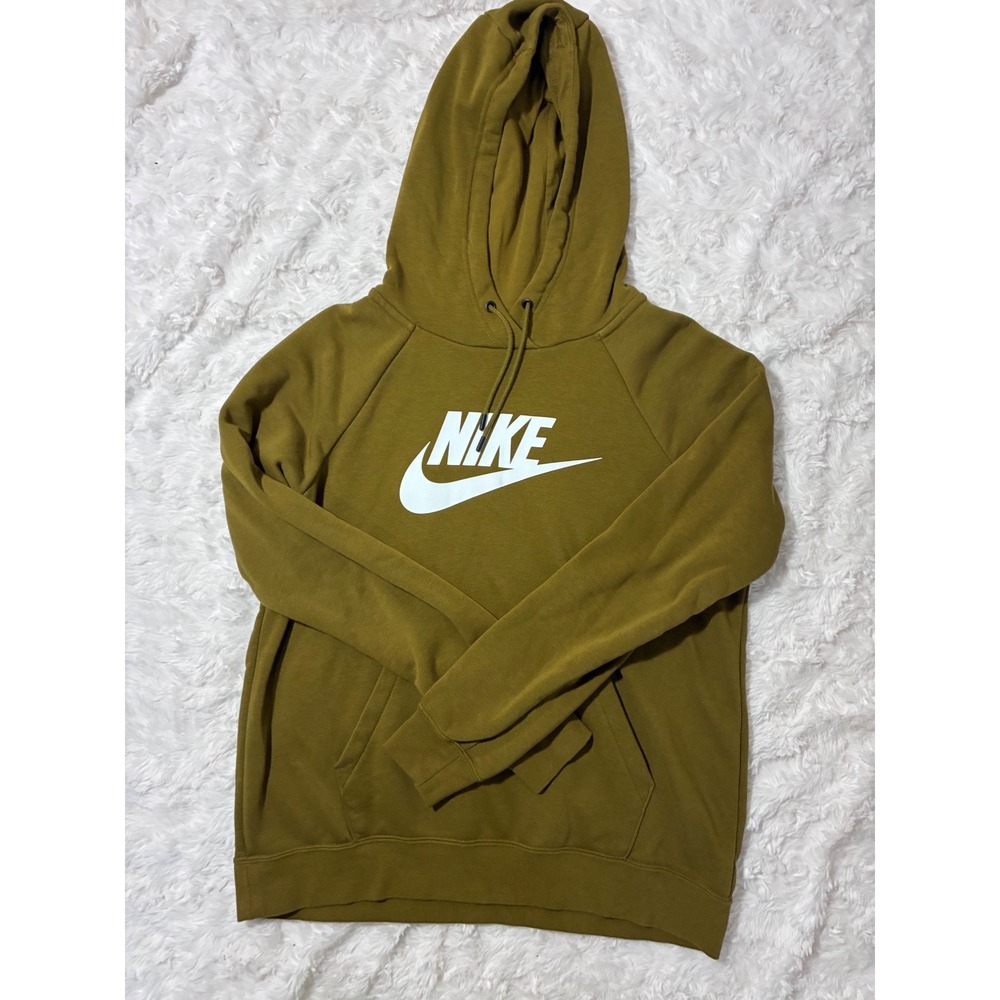 VTG Nike Sportswear Essential Hoodie Olive Green Pullover Mens Size Medium
